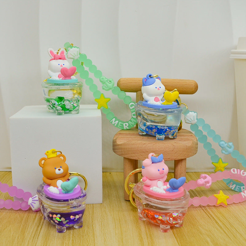 Wholesale Cartoon Animal Bathtub Oil Keychain
